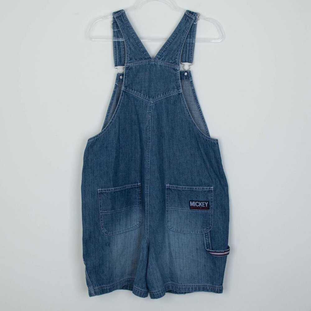 Vintage‎ Disney Womens Overalls Denim Shortalls Shorts Size L Blue Mickey Mouse - Picture 8 of 10